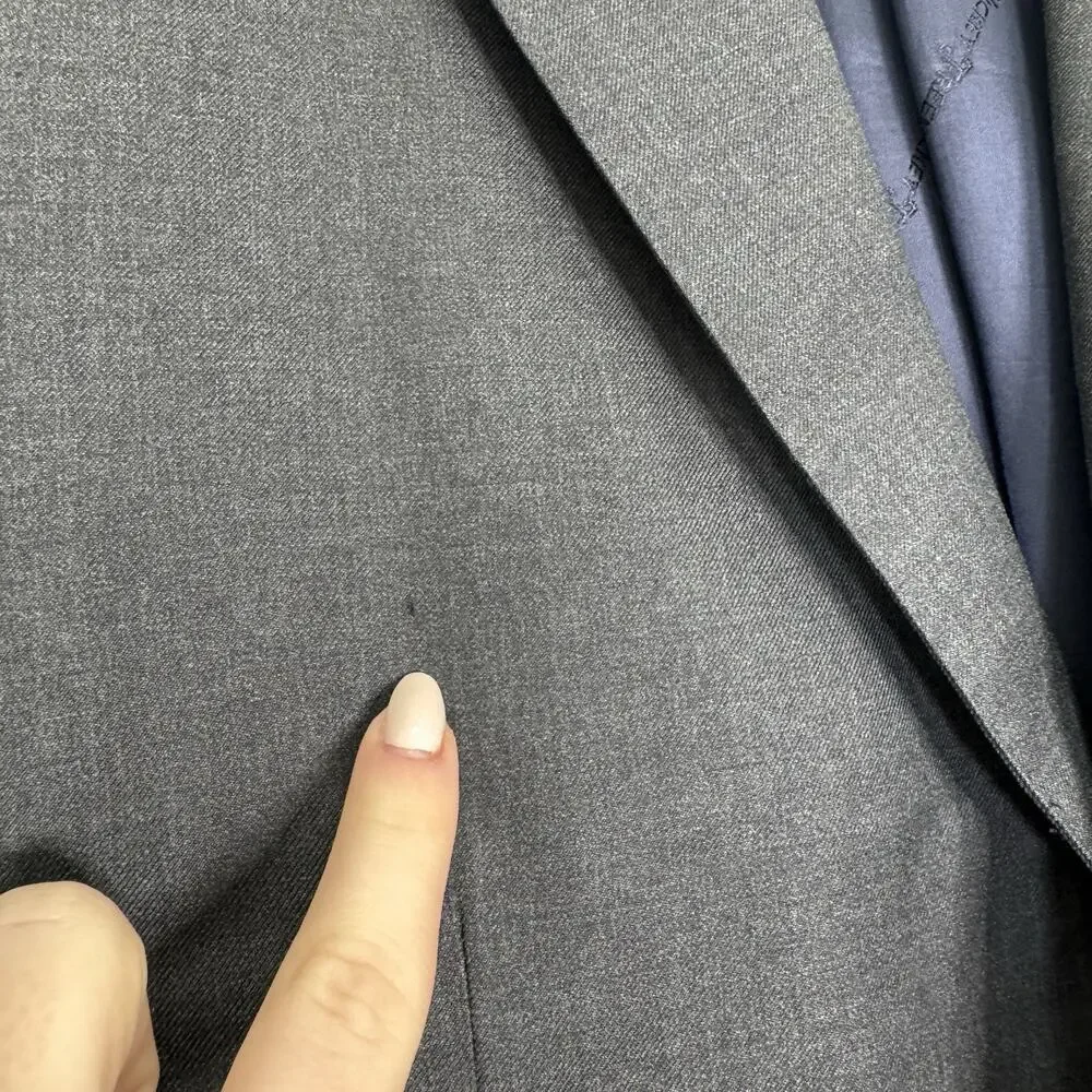 Hickey Freeman Beacon Blazer Mens 40R Gray Worsted Wool Sport Coat Jacket Career